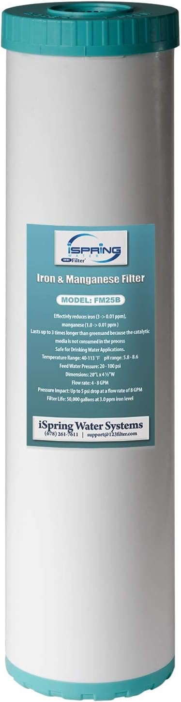 iSpring FM25B 20″×4.5″ Iron & Manganese Cartridge (for WGB32BM)